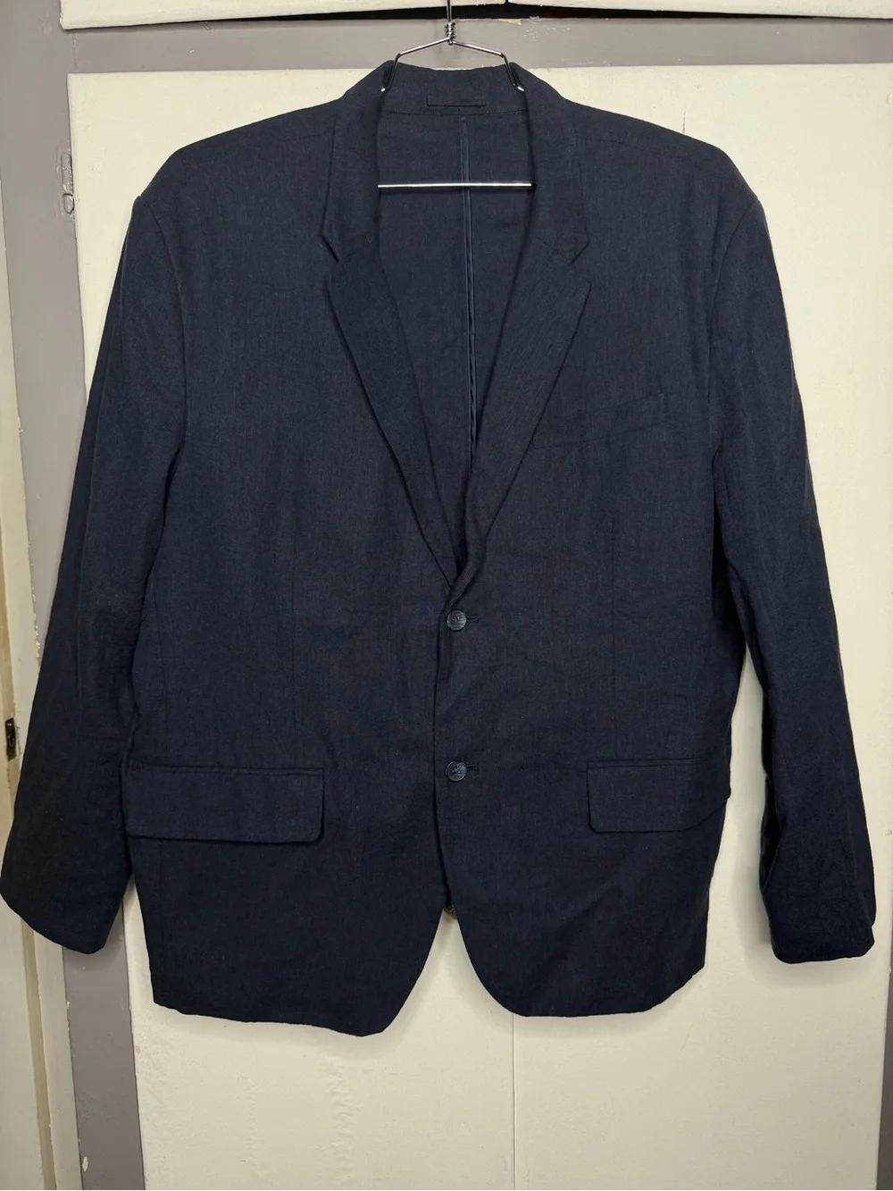 Old Navy Men Linen Blend 2 button Blazer Size XXL Navy Blue